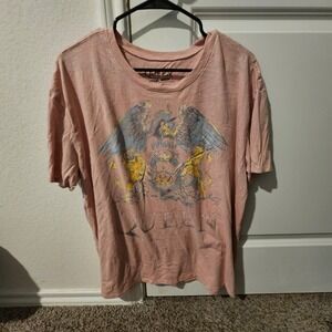 Queen Official Merch Graphic T Shirt Pink XL 16 18 Band Tee